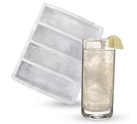 Host Ice Cube Tray, Makes Four 5-Inch Long Cubes, Durable Silicone Trays with Easy Release Design, Perfect for Water Bottles and Highball Glasses, Home Bar Accessories, Set of 1, Marble
