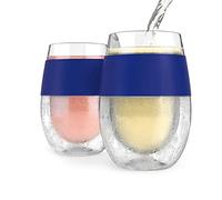 HOST Wine Freeze Cooling Cups in Blue (Set of 2), 2 Count (Pack of 1)