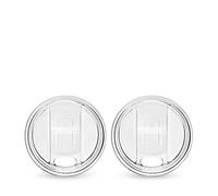 Host Wine Freeze Replacement Lids for Tumblers - Set of 2, Sliding Tab Closure, Travel Cup Lid for Wine Freeze Cooling Cup, Clear