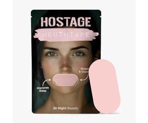 Hostage Tape Mouth Strips - for Women, 30-Pack. Breathable, Beard & CPAP-Friendly. Prevents snoring & Mouth Breathing. Easy to Apply with Soft, Comfortable Adhesive.