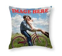 HOSTECCO Personalised Cushion Cover Custom Photo Pillow Case Double Sided Printed Customised Gift for Wedding Birthday Sofa Decor 30x30 cm