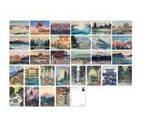 HOSTEESSCHOICE Beautiful Art Postcards set of 30 Japanese Artist Hiroshi Yoshida Post card variety pack Famous Painting Scenery,4 x 6 Inches