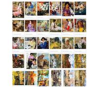 HOSTEESSCHOICE Beautiful Art Postcards set of 30 Russian Artist Nicolai Ivanovich Fechin Post card variety pack Famous Painting Scenery