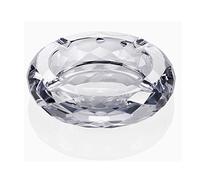 HOSTEESSCHOICE Crystal Glass Ashtray, Cigar Cigarettes Ashtray Holder Home Office Desktop Tabletop Decoration,Crystal Clear