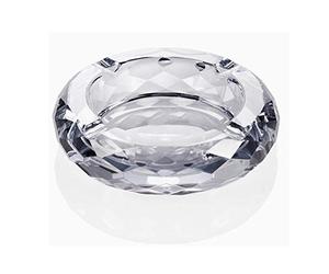 HOSTEESSCHOICE Crystal Glass Ashtray, Cigar Cigarettes Ashtray Holder Home Office Desktop Tabletop Decoration,Crystal Clear