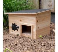 (Hostel) Wooden Hedgehog House Hibernation Box w/ Roof Nature Shelter Home Predator Proof