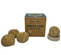 HOSTENATURA Banjara White Sage Incense Bombs Activated Defumation Joy, Emotion and Magic - 5 Bombs with Stand