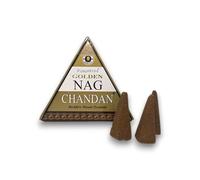 HOSTENATURA Golden NAG Chandan Backflow Incense Cones - 10 Cones