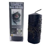HOSTENATURA | Herbal Candle Against Evil Eye 14x6cm | Esoteric Candle Energy Protection | Ritual to Neutralize Envy and Bad Vibrations | Artisanal Elaboration with Natural Herbs