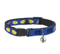 Hostess Brands Breakaway Cat Collar | Hostess Twinkies Pieces and Logo Blue Yellow White Durable Adjustable Bell ID Tag Ring