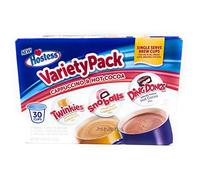 Hostess Variety Pack Cappuccino and Hot Cocoa 30 Single Serve Brew Cups Twinkies Snoballs Ding Dongs