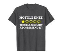 Hostile Knee 1 Star Wouldn't Recommend Funny Knee Surgery T-Shirt, Men, Dark Heather Grey, 6X-Large
