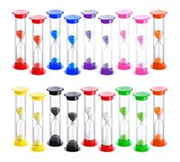 HOSTK 18PCS Sand Timer Hourglass 2 Minutes Tooth Brushing Sand Timers Sandglass Sand Clock Time Toothbrush Timer for Kids Classroom Game Home Kitchen Office, 9 Colors