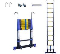 HOSTRÖM TELESCOVA10+, 3,2 m Telescopic Ladder, Aluminum, Foldable, Extendable, Multi-Function, Max Working Height 4,10 m, Removable Hooks, 5 Year Warranty.