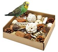HOSUKU Natural Bird Foraging & Parrot Shredding Toys Box - Interactive Chewing and Foraging Toys for Parakeets, Cockatiels, Conures, Love Birds, and Small to Medium Birds
