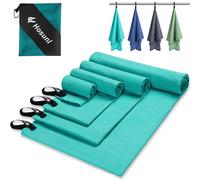 Hosuni Microfibre Towel, Compact Quick Dry Travel Towel (60x30cm Small + 50x100cm Gym, Men Suitable for Fitness, Beach, Camping, Swim (S+M)