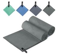 Hosuni Microfibre towel (Dark gray, S(60x30) - Pack of 2)