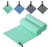 Hosuni Microfibre towel (Mint green, S(60x30) - Pack of 2)