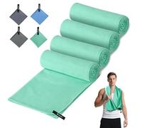 Hosuni Microfibre towel (Mint green, S(60x30) - Pack of 4)