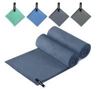 Hosuni Microfibre towel (Navy blue, S(60x30) - Pack of 2)