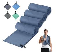Hosuni Microfibre towel (Navy blue, S(60x30) - Pack of 4)