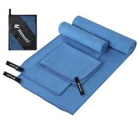 Hosuni Microfibre Towel Set, Soft Lightweight Gym Towel, Super Absorbent & Ultra Compact Travel Towel for Beach Sports Swimming Gym Yoga Camping Hiking (180 x 90cm +140 x 70cm+60 x 30cm)