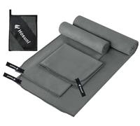 Hosuni Microfibre Towels Set, Soft Lightweight Gym Towel, Super Absorbent & Ultra Compact Travel Towel for Beach Sports Swimming Gym Yoga Camping Hiking (180 x 90cm +140 x 70cm+60 x 30cm)