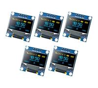 Hosyond 5 Pcs 0.96 Inch OLED I2C Display Module 128x64 Pixel OLED Display Screen IIC Serial Mini Self-Luminous Display Screen Board Compatible with Arduino Raspberry PI (Blue and Yellow)