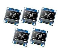 Hosyond 5 Pcs 0.96 Inch OLED I2C IIC Display Module 12864 128x64 Pixel SSD1306 Mini Self-Luminous OLED Screen Board Compatible with Arduino Raspberry Pi (White)