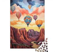 Hot Air Balloon 1000 Pc Sturdy Paper Board Balloons over Canyon Puzzle Parent-Child Interactive Game Unique Artwork HD Printing 52x38cm/1000pcs