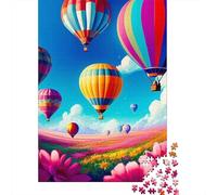Hot Air Balloon 1000 Pc Thickened Paper Jigsaw Balloons over Ice Lake Puzzle Adults Relaxation Hobby Engaging Brain Teaser 70x50cm/1000pcs