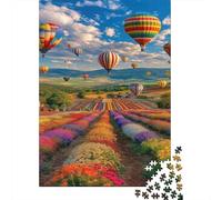 Hot Air Balloon 1000 Piece Eco-Friendly Jigsaw Balloons over Fields Puzzle Adult Hobbyists Portable Mind Decompression Entertainment 70x50cm/1000pcs