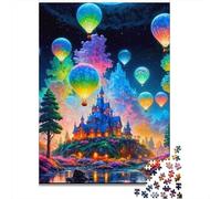 Hot Air Balloon 1000 Piece Thickened Paper Balloons over Castle Puzzle Grown-Ups Relaxation Hobby Easy to Store Engaging Teaser 38x26cm/1000pcs