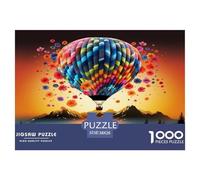 Hot Air Balloon 1000 Pieces Premium Jigsaw Age 12+ Quirky, Abstract Design, Home Decoration, Educational, Challenging Puzzle Games 38x26cm/1000pcs