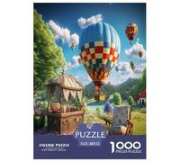 Hot Air Balloon 1000 Pieces Premium Jigsaw Age 14+ for Adults Quirky, Abstract Design, Home Decoration, Educational, Challenging Puzzle Games 52x38cm/1000pcs