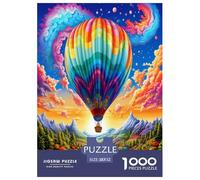 Hot Air Balloon 1000 Pieces Premium Jigsaw for Adults Gifts Quirky, Abstract Design, Fun Details, Educational, Challenging Puzzle Games 52x38cm/1000pcs