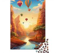 Hot Air Balloon 1000 Pieces Recycled Balloons over Canyon Puzzle Stressful Workers Anxiety Relief Home Wall Art 52x38cm/1000pcs
