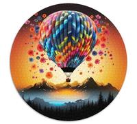 Hot Air Balloon 1000 Pieces Round Jigsaw Difficult Puzzles Multicoloured Family Game for Adults And Kids 1000pcs (67.5x67.5cm)