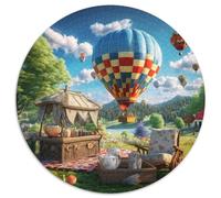 Hot Air Balloon 1000 Pieces Round Jigsaw Difficult Puzzles Multicoloured Unique Challenge Games for Adults And Kids 1000pcs (67.5x67.5cm)