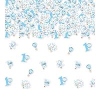 Hot Air Balloon 1st Birthday Decorations 200pcs Blue Isn't He Onederful Confetti Clouds Hot Air Balloon Table Scatter Decors Travel World Airplane Travel Adventure First Birthday Party Supplies