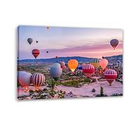 Hot Air Balloon 7 Canvas Print Wall Art Nature. Canvas Painting Prints Landscape. Nature Picture Print on Canvas. Giclee Artwork Wall Decor for Living Room,Home Decor 50x75cm(19.7x29.5) Framed
