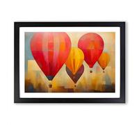 Hot Air Balloon Abstract Framed Print | A2 Black Framed Wall Art | Ready to Hang | Abstract Fantasy Picture | Living Room Bedroom Lounge Office