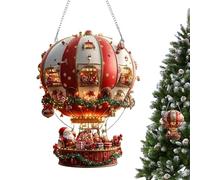 Hot Air Balloon Acrylic for Christmas, Santa Claus, 2D Acrylic Pendant Decoration, Playful Art, Sunlight-Catching Decoration, for Garden, Dorm, Family, Living Room