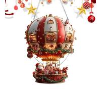 Hot Air Balloon Acrylic for Christmas, Santa Claus, 2D Acrylic Pendant Decoration, Playful Art, Sunlight Catching Decoration, for Yard, Dorm, Family, Living Room, Housewarming