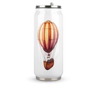 Hot Air Balloon Airship Stainless Steel Travel Mug Insulated Tumbler Coffee Cup with Lid and Straw