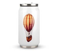 Hot Air Balloon Airship Stainless Steel Travel Mug Insulated Tumbler Coffee Cup with Lid and Straw