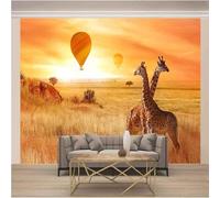 Hot Air Balloon Animal Giraffe Golden Prairie 3D Wallpaper Luxury Home Dining Decor Paste Sofa Living Room The Wall for Bedroom Mural-350cm×256cm