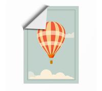 Hot Air Balloon at Dawn Mid-Century Unframed Wall Art Print A2 (59.4×42cm), Wall Decor for Living Room, Bedroom, Office & Home, Art Gift