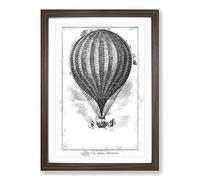 Hot Air Balloon by John Wise Framed Print | A2 Walnut Framed Wall Art | Ready to Hang | Modern Nature Picture | Living Room Bedroom Lounge Office