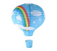 Hot Air Balloon Ceiling Light With Paper Lantern Shade For School And Shopping Mall Hanging Decoration Rainbow Blue Hot Air Balloon Lampshade, Rainbow Light Shade, Childrens Ceiling